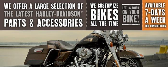 Customize bikes with parts and accessories 7-days a week